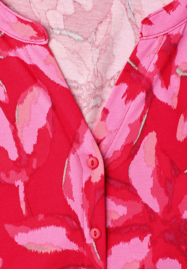 STREET ONE Shirttop Sommershirt im floralem Look und mit Knopfleiste