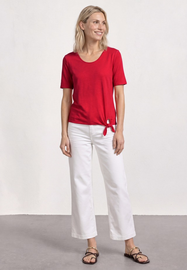 STREET ONE T-Shirt mit Knotendetail am Saum