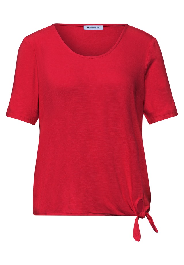 STREET ONE T-Shirt mit Knotendetail am Saum