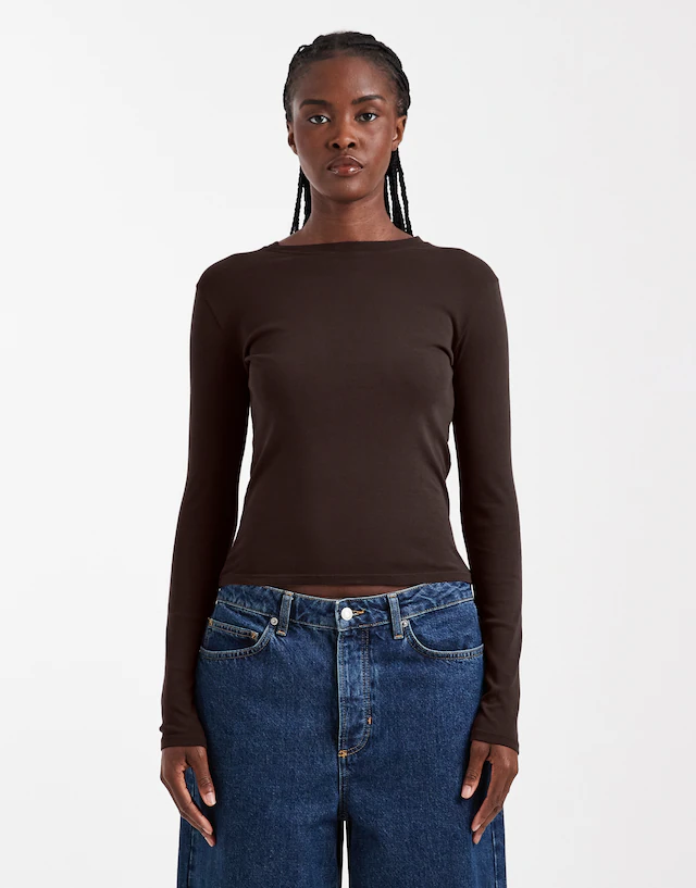 TOPSHOP Langarmshirt »TSEVERYDAY LS TOP JRS NOOS« Baumwolle, regular fit