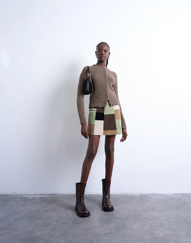 TOPSHOP Strickjacke »TSSIA KNITTED CARDIGAN NOOS« Materialmix, regular fit