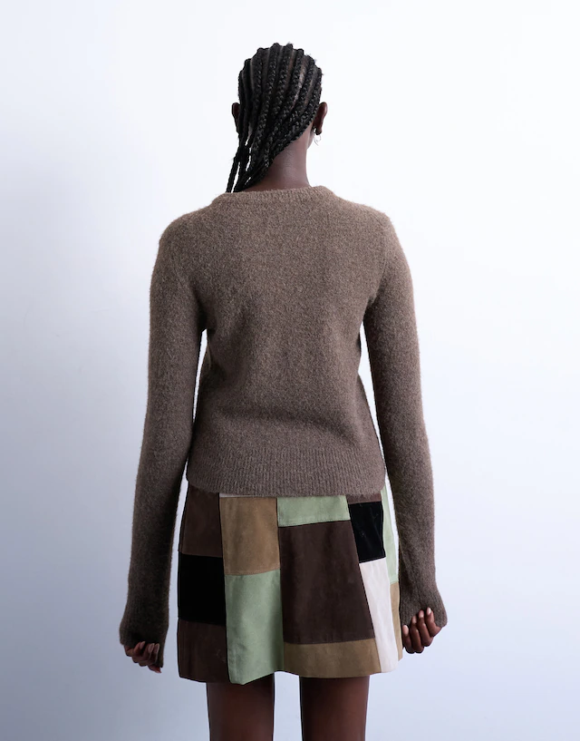 TOPSHOP Strickjacke »TSSIA KNITTED CARDIGAN NOOS« Materialmix, regular fit