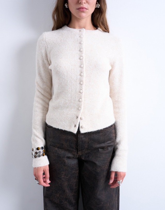 TOPSHOP Strickjacke »TSSIA KNITTED CARDIGAN NOOS« Materialmix, regular fit