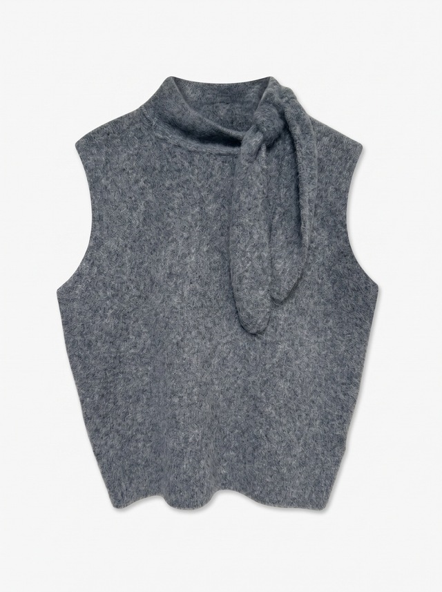 TOPSHOP Strickpullover »TSCASSI KNITTED TIE NECK TOP KNT NOOS« Materialmix, normal geschnitten