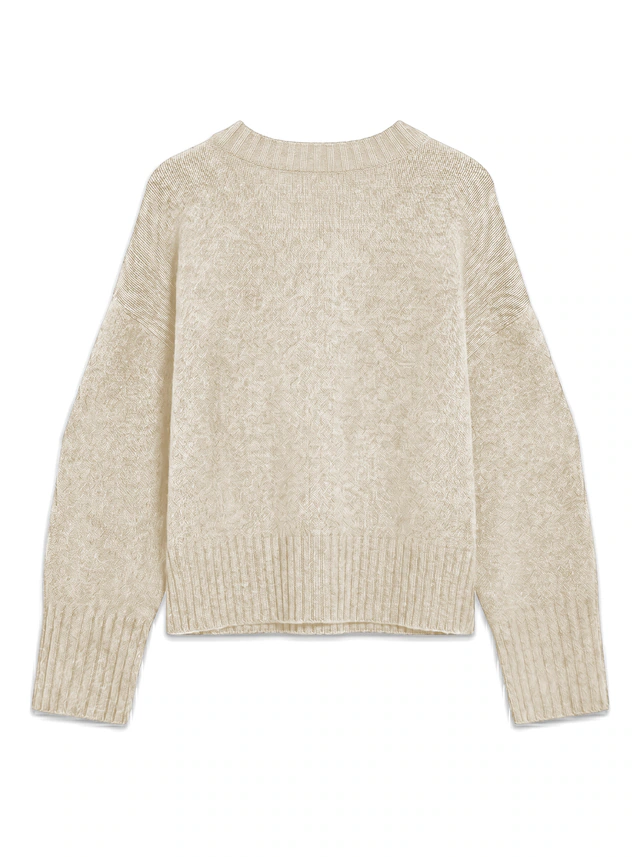 TOPSHOP Rundhalspullover »TSDAISY LS KNITTED JUMPER KNT NOOS« Materialmix, kürzer geschnitten