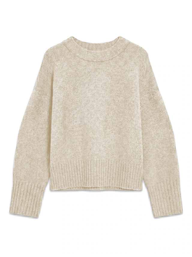 TOPSHOP Rundhalspullover »TSDAISY LS KNITTED JUMPER KNT NOOS« Materialmix, kürzer geschnitten