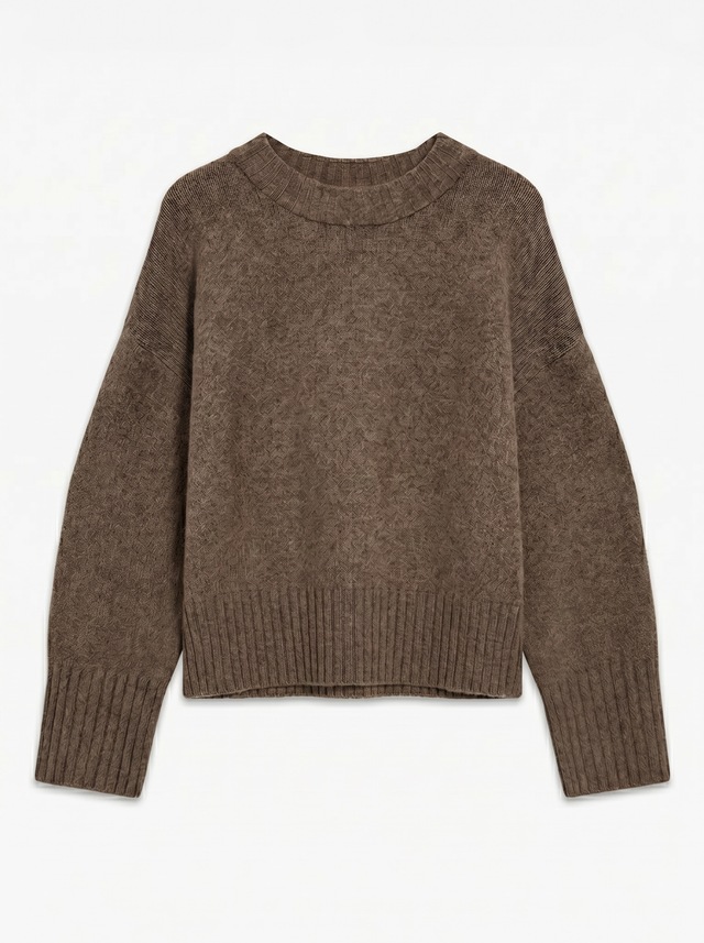 TOPSHOP Rundhalspullover »TSDAISY LS KNITTED JUMPER KNT NOOS« Materialmix, kürzer geschnitten