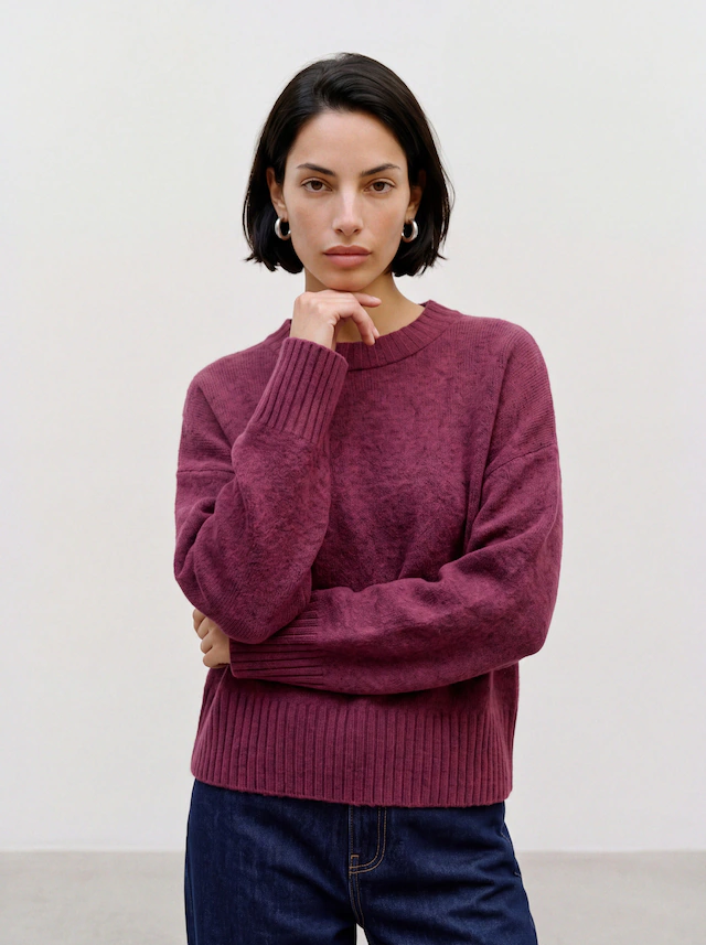 TOPSHOP Rundhalspullover »TSDAISY LS KNITTED JUMPER KNT NOOS« Materialmix, kürzer geschnitten