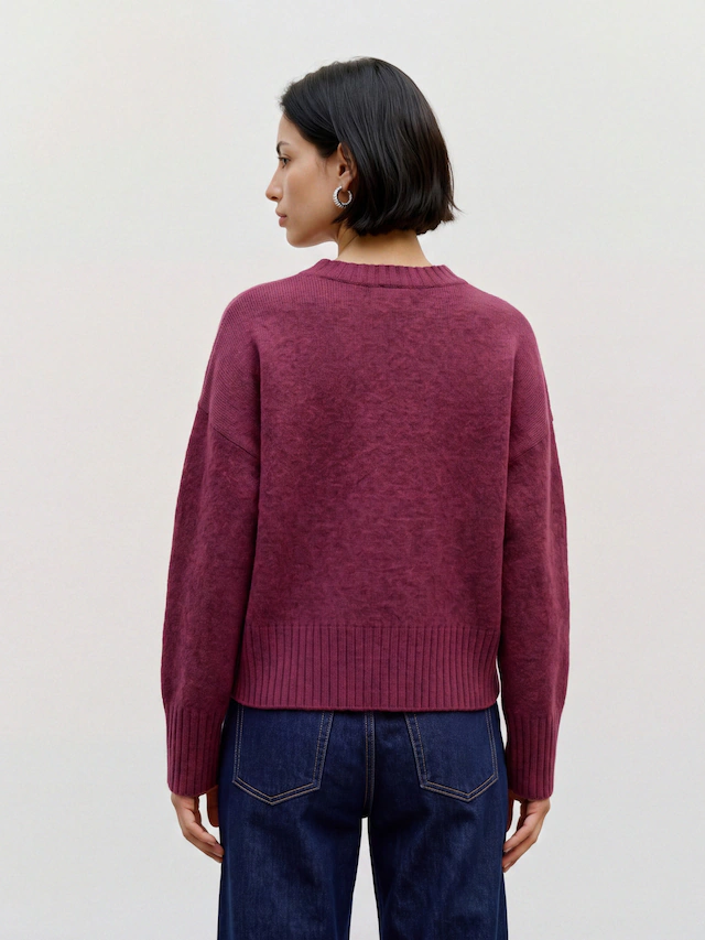 TOPSHOP Rundhalspullover »TSDAISY LS KNITTED JUMPER KNT NOOS« Materialmix, kürzer geschnitten