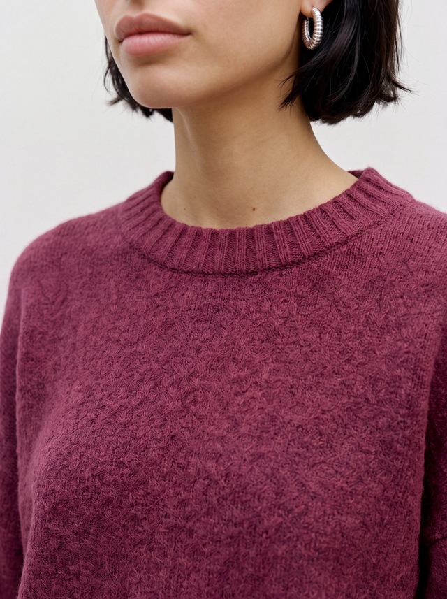 TOPSHOP Rundhalspullover »TSDAISY LS KNITTED JUMPER KNT NOOS« Materialmix, kürzer geschnitten