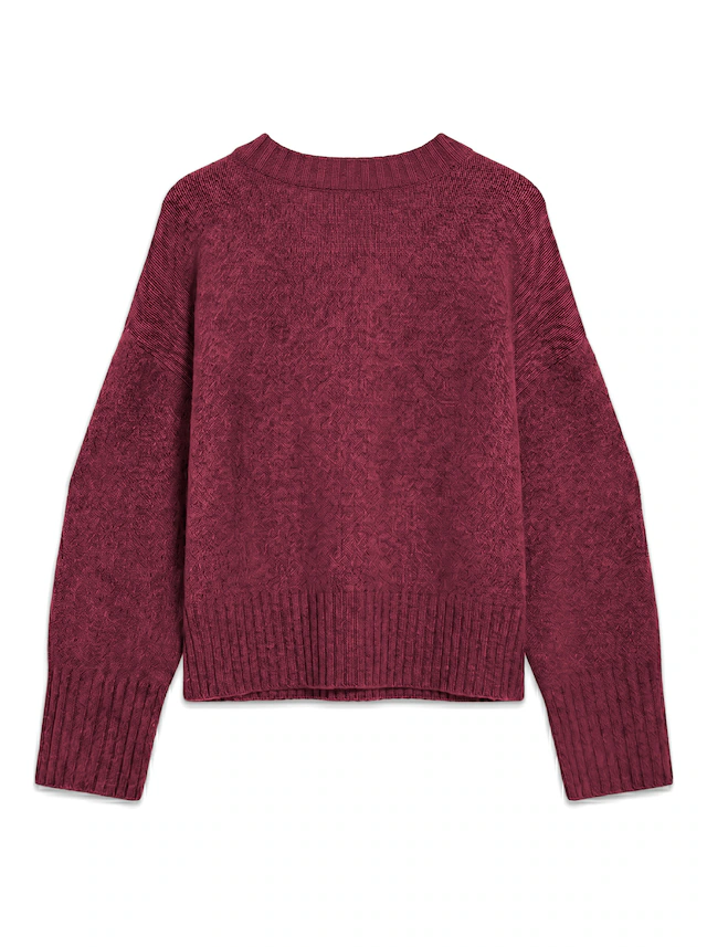 TOPSHOP Rundhalspullover »TSDAISY LS KNITTED JUMPER KNT NOOS« Materialmix, kürzer geschnitten