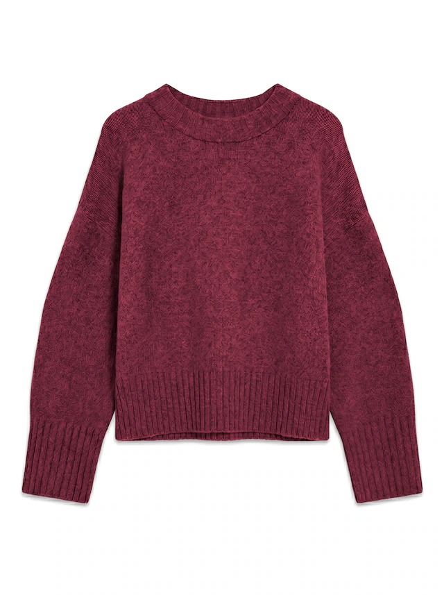 TOPSHOP Rundhalspullover »TSDAISY LS KNITTED JUMPER KNT NOOS« Materialmix, kürzer geschnitten