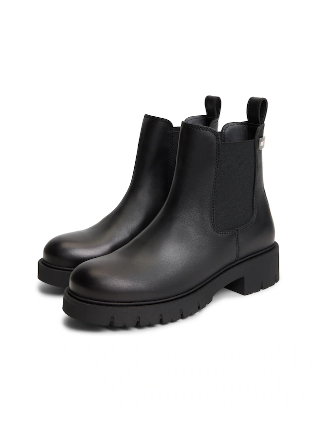 Tommy Jeans Chelseaboots »TJW CLEATED CHELSEA BOOTS« Blockabsatz, Schlupfboots mit zweckmäßiger Anziehlasche