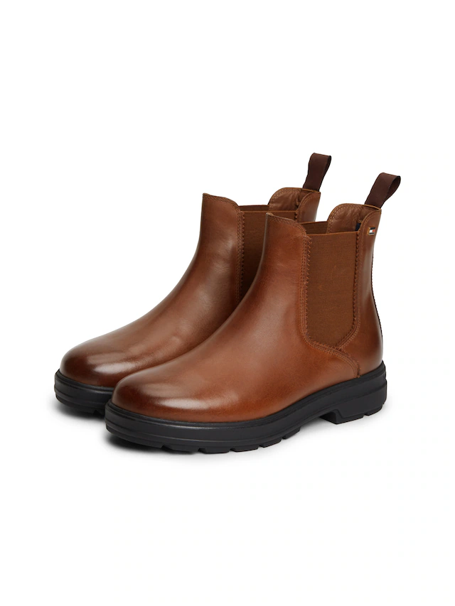Tommy Hilfiger Chelseaboots »TH FLAG OUTDOOR CHELSEA BOOT« Blockabsatz, Schlupfboots mit beidseitigem Stretcheinsatz