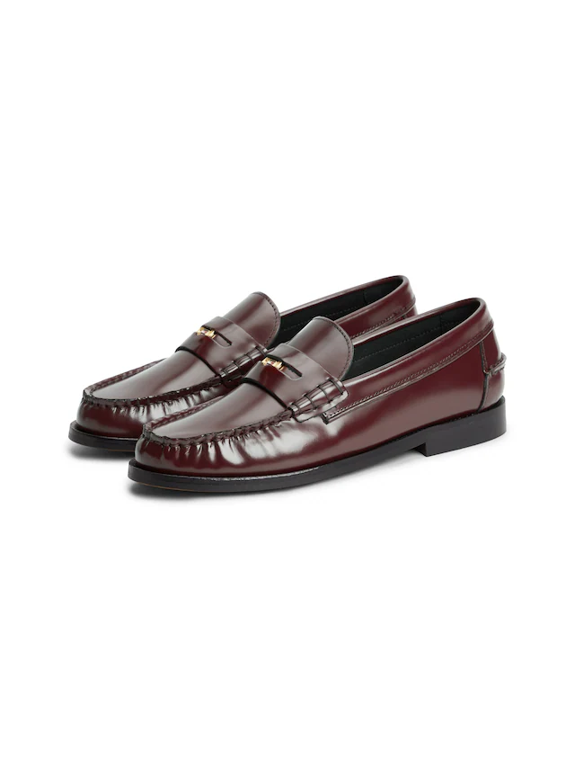 Tommy Hilfiger Loafer »HILFIGER PENNY ABRASIVATO« , Blockabsatz, Slipper, Businessschuh mit klassischem Zierriegel
