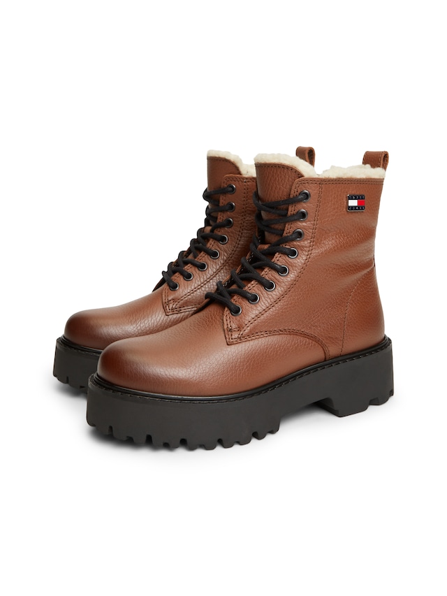 Tommy Jeans Winterstiefelette »TJW PLATFORM BOOTS WL« Blockabsatz, Schnürboots, Winterboots mit seitlicher Logoflag