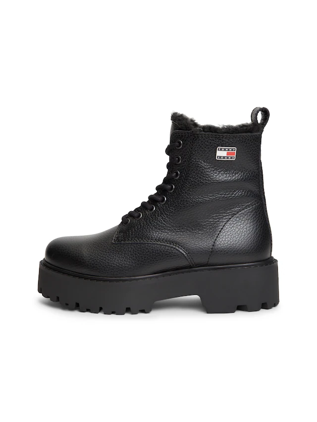 Tommy Jeans Winterstiefelette »TJW PLATFORM BOOTS WL« Blockabsatz, Schnürboots, Winterboots mit seitlicher Logoflag