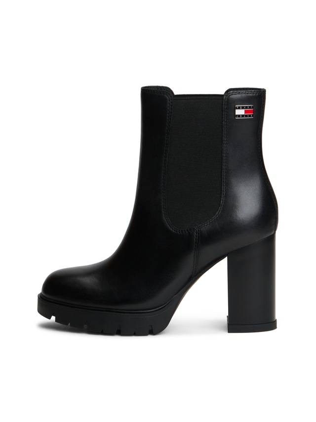 Tommy Jeans Chelseaboots »TJW CHELSEA HIGH HEEL BOOTS« Ankle Boots, Plateaustiefeletten mit Stretcheinsatz und Logoflagge