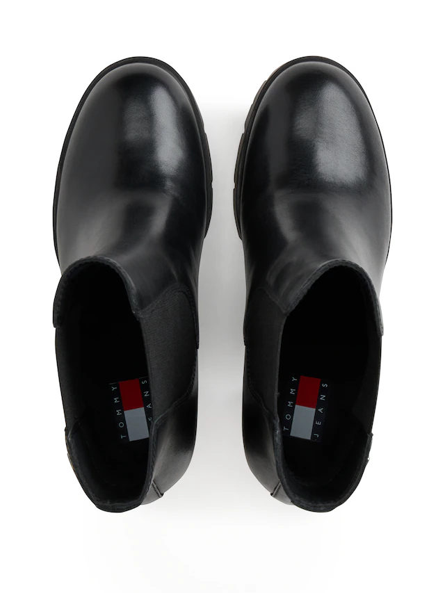 Tommy Jeans Chelseaboots »TJW CHELSEA HIGH HEEL BOOTS« Ankle Boots, Plateaustiefeletten mit Stretcheinsatz und Logoflagge