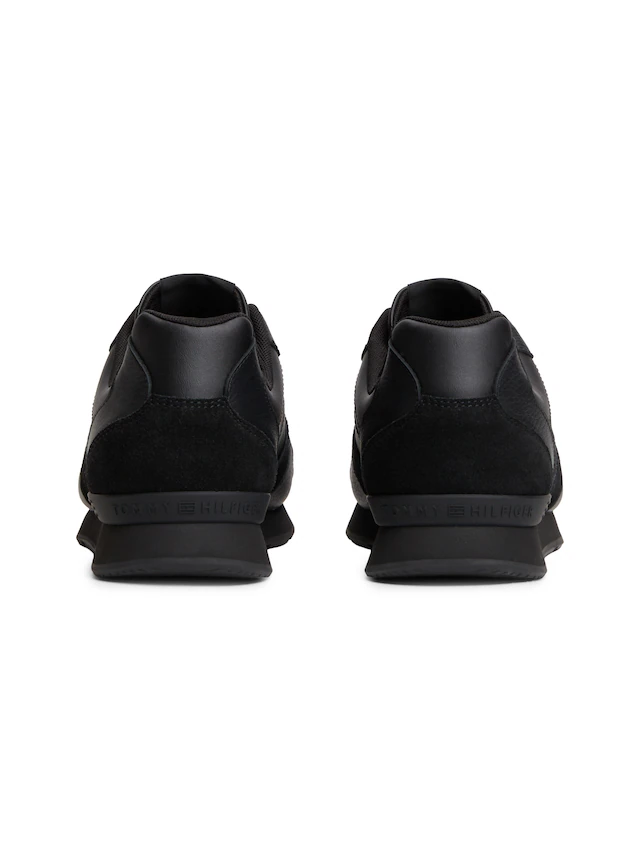 Tommy Hilfiger Sneaker »T HILFIGER CORE LTH RUNNER« Freizeitschuh, Halbschuh, Schnürer mit Kontrastbesatz an der Ferse