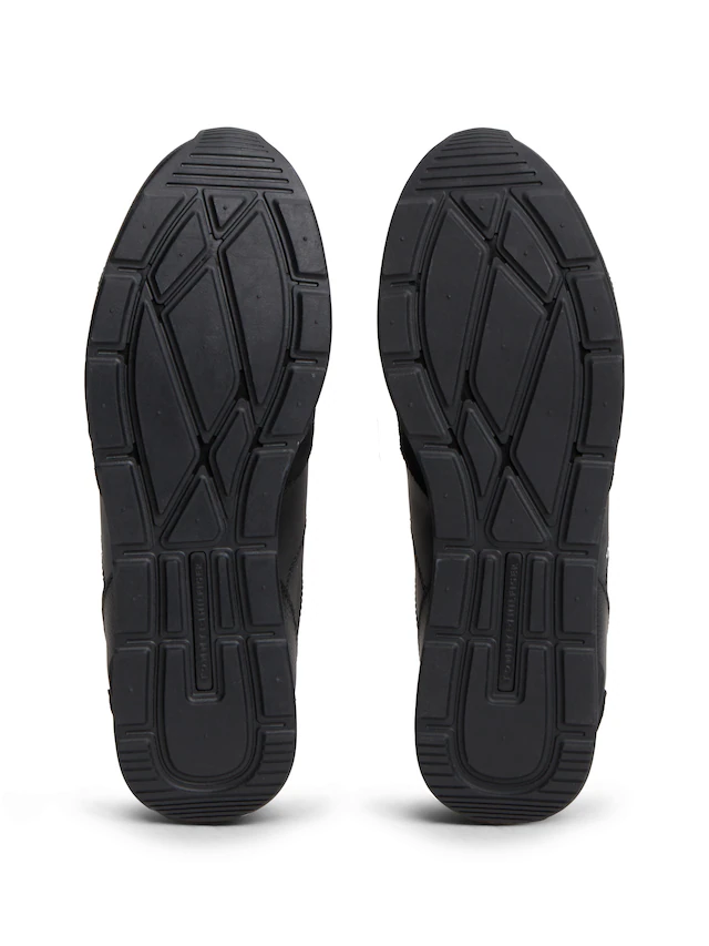 Tommy Hilfiger Sneaker »T HILFIGER CORE LTH RUNNER« Freizeitschuh, Halbschuh, Schnürer mit Kontrastbesatz an der Ferse