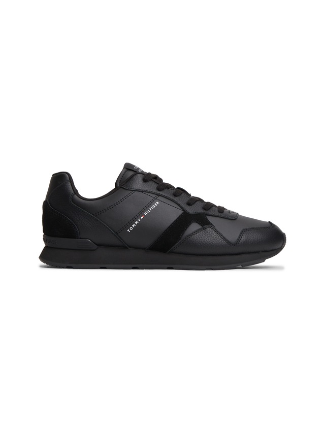 Tommy Hilfiger Sneaker »T HILFIGER CORE LTH RUNNER« Freizeitschuh, Halbschuh, Schnürer mit Kontrastbesatz an der Ferse