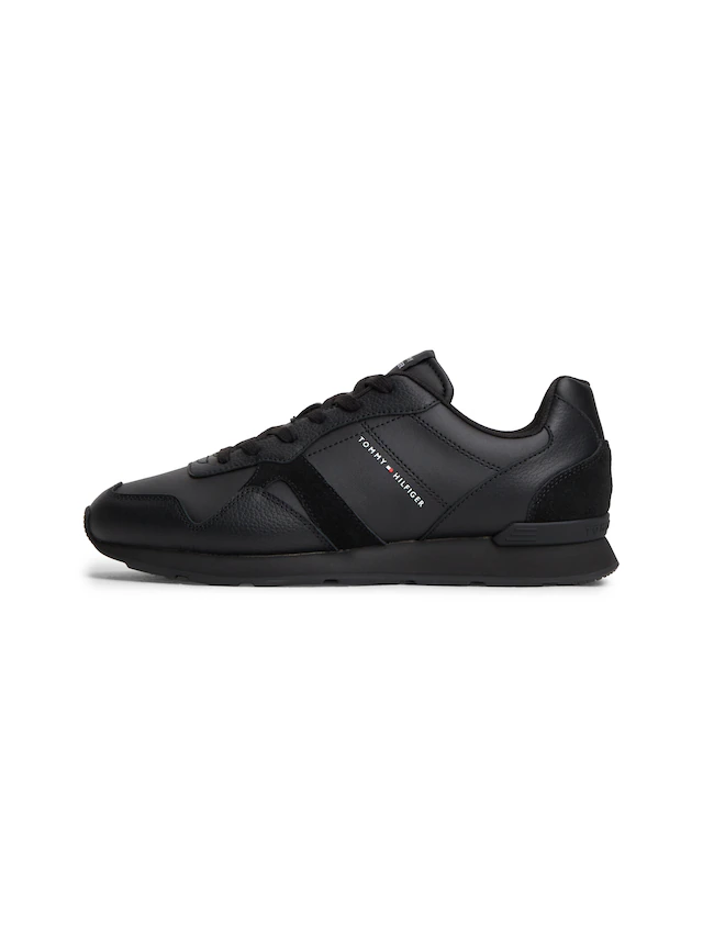Tommy Hilfiger Sneaker »T HILFIGER CORE LTH RUNNER« Freizeitschuh, Halbschuh, Schnürer mit Kontrastbesatz an der Ferse
