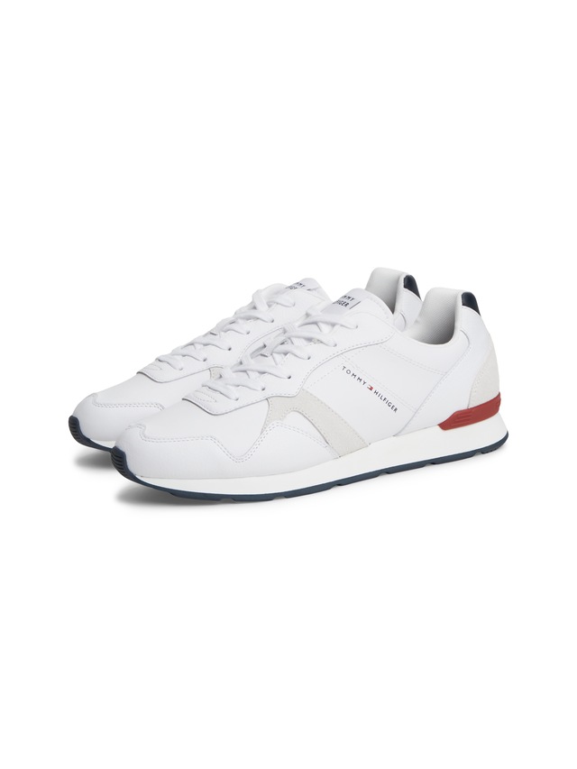 Tommy Hilfiger Sneaker »T HILFIGER CORE LTH RUNNER« Freizeitschuh, Halbschuh, Schnürer mit Kontrastbesatz an der Ferse