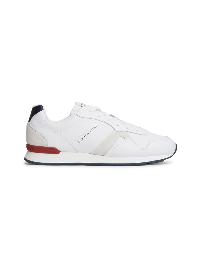 Tommy Hilfiger Sneaker »T HILFIGER CORE LTH RUNNER« Freizeitschuh, Halbschuh, Schnürer mit Kontrastbesatz an der Ferse