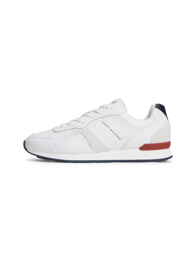 Tommy Hilfiger Sneaker »T HILFIGER CORE LTH RUNNER« Freizeitschuh, Halbschuh, Schnürer mit Kontrastbesatz an der Ferse