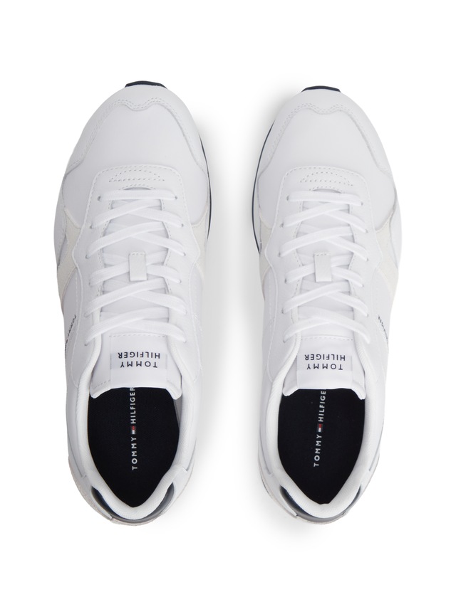 Tommy Hilfiger Sneaker »T HILFIGER CORE LTH RUNNER« Freizeitschuh, Halbschuh, Schnürer mit Kontrastbesatz an der Ferse