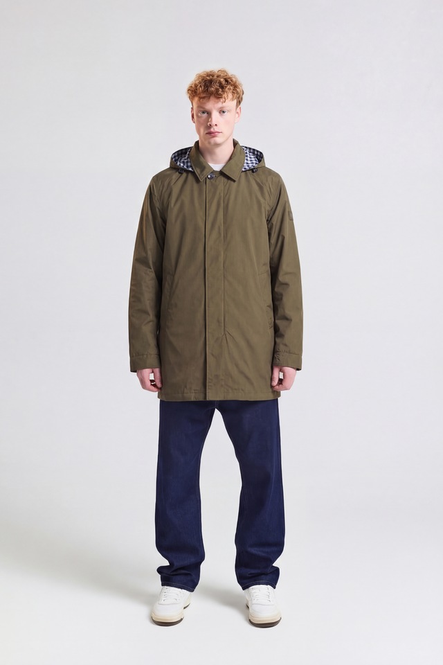 Aquascutum Active Parka »RLG PACKABLE TRENCHCOAT Herren« mit Kapuze Regenmantel Herren, leichte Jacke, Übergangsjacke, Outdoor, Sale