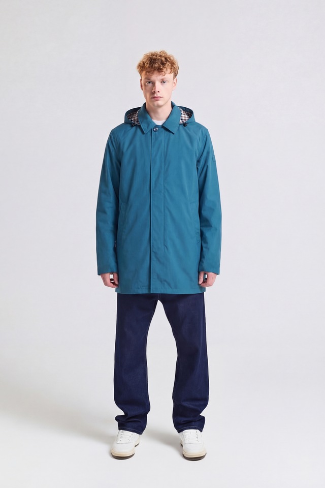 Aquascutum Active Parka »RLG PACKABLE TRENCHCOAT Herren« mit Kapuze Regenmantel Herren, leichte Jacke, Übergangsjacke, Outdoor, Sale