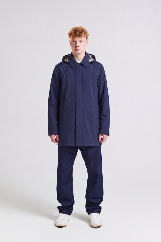 Aquascutum Active Parka »RLG PACKABLE TRENCHCOAT Herren« mit Kapuze Regenmantel Herren, leichte Jacke, Übergangsjacke, Outdoor, Sale