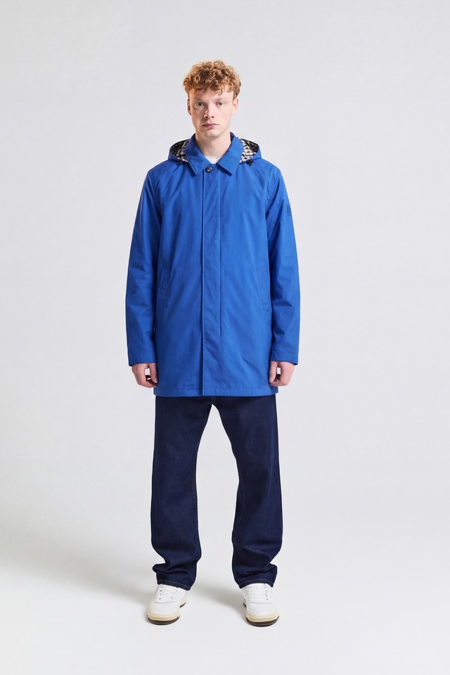 Aquascutum Active Parka »RLG PACKABLE TRENCHCOAT Herren« mit Kapuze Regenmantel Herren, leichte Jacke, Übergangsjacke, Outdoor, Sale