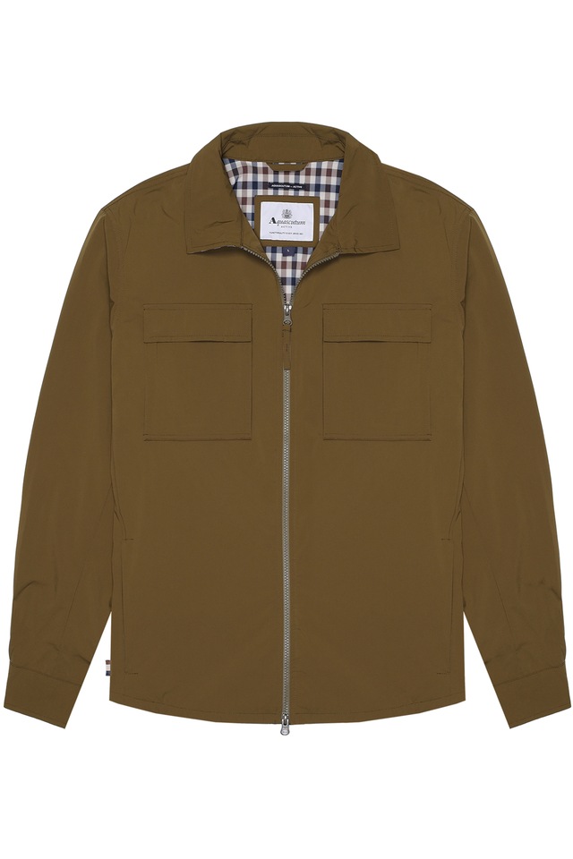 Aquascutum Active Wolljacke »STRETCH OVERSHIRT Herren« ohne Kapuze Hemdjacke Herren, leichte Jacke, Überhemd, Wetterjacke, Sale