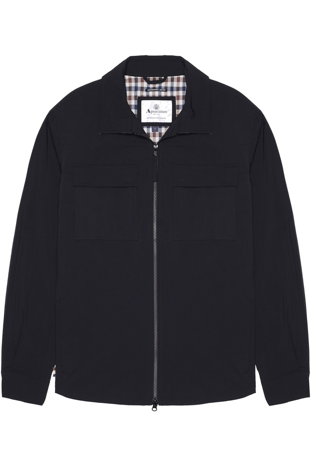 Aquascutum Active Wolljacke »STRETCH OVERSHIRT Herren« ohne Kapuze Hemdjacke Herren, leichte Jacke, Überhemd, Wetterjacke, Sale