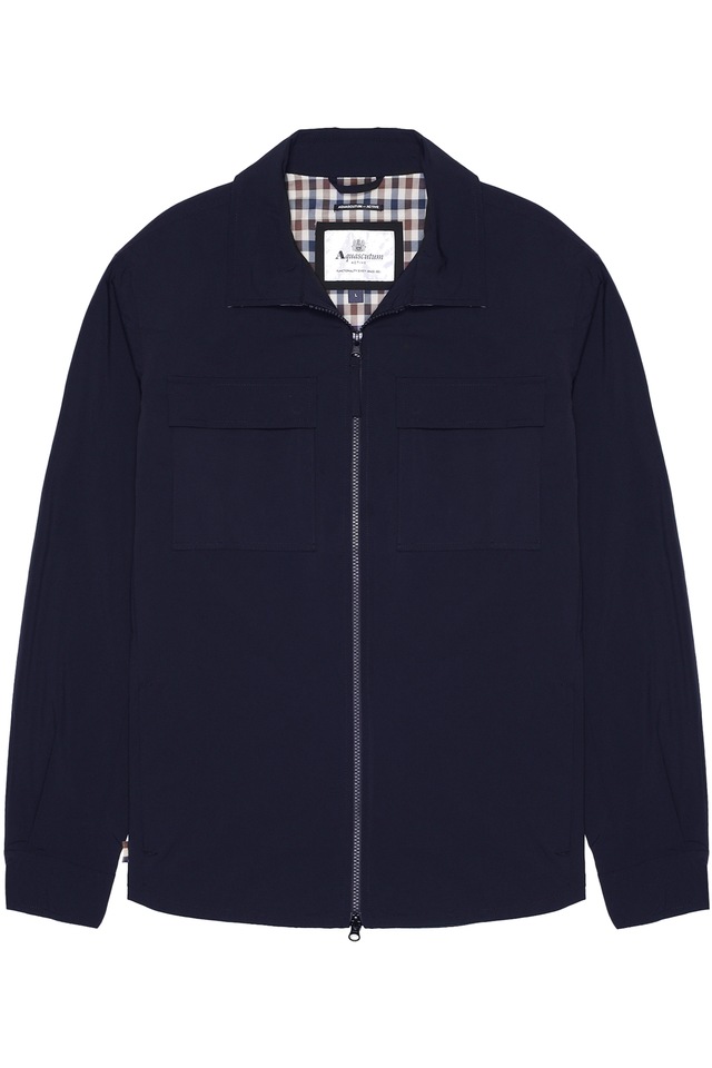 Aquascutum Active Wolljacke »STRETCH OVERSHIRT Herren« ohne Kapuze Hemdjacke Herren, leichte Jacke, Überhemd, Wetterjacke, Sale