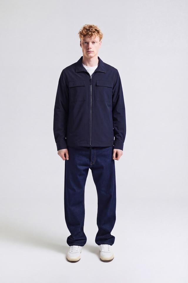 Aquascutum Active Wolljacke »STRETCH OVERSHIRT Herren« ohne Kapuze Hemdjacke Herren, leichte Jacke, Überhemd, Wetterjacke, Sale