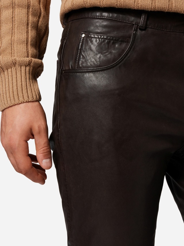 RICANO 5-Pocket-Hose »Lederhose Trant Pant« Handgefertigt aus echtem Leder