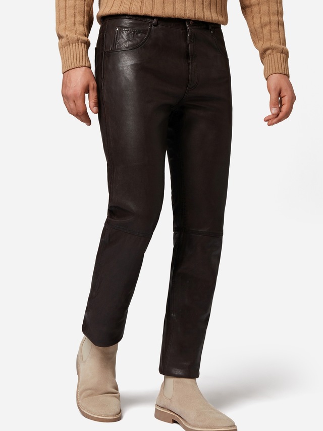 RICANO 5-Pocket-Hose »Lederhose Trant Pant« Handgefertigt aus echtem Leder