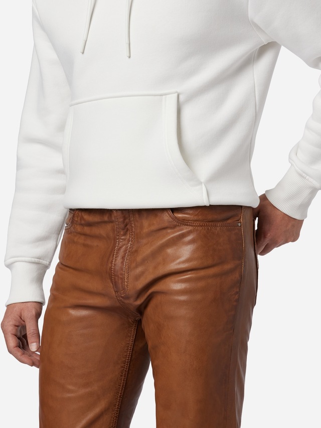 RICANO 5-Pocket-Hose »Lederhose Trant Pant« Handgefertigt aus echtem Leder