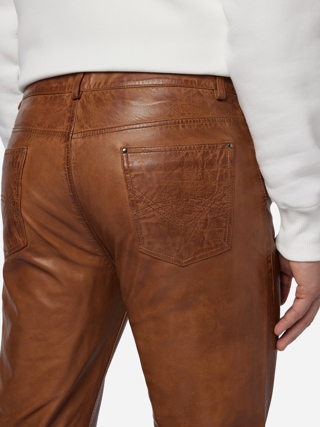 RICANO 5-Pocket-Hose »Lederhose Trant Pant« Handgefertigt aus echtem Leder