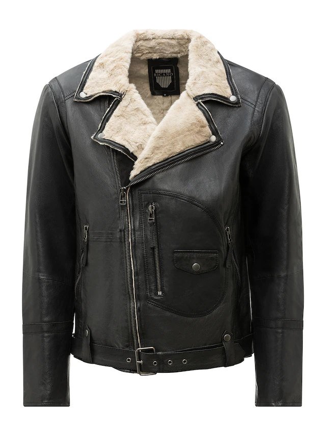 RICANO Bikerjacke »Lederjacke Harlem« Handgefertigt aus echtem Leder