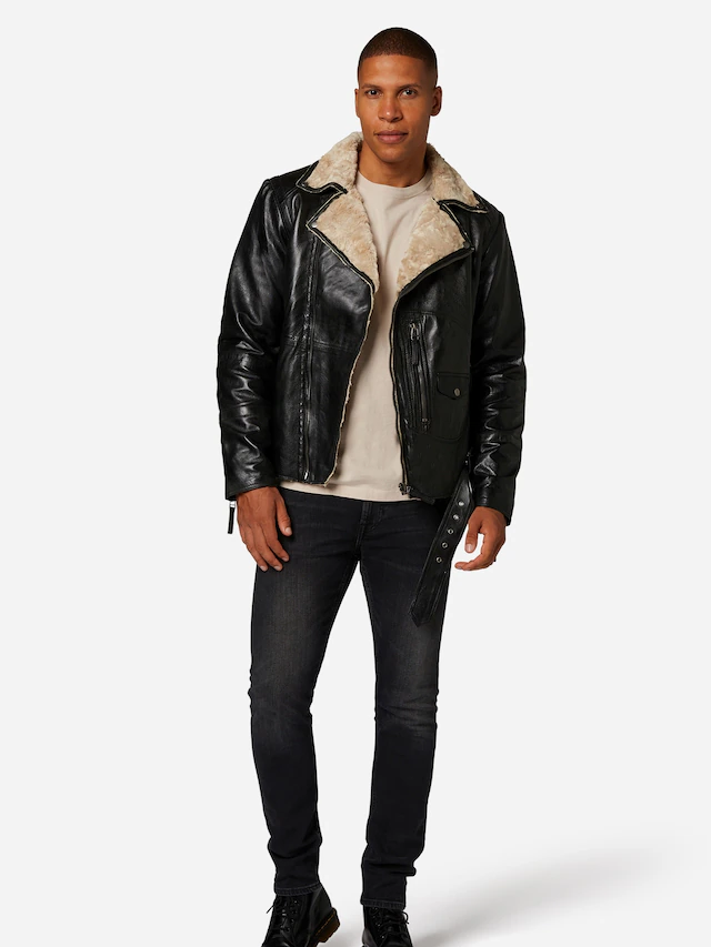 RICANO Bikerjacke »Lederjacke Harlem« Handgefertigt aus echtem Leder