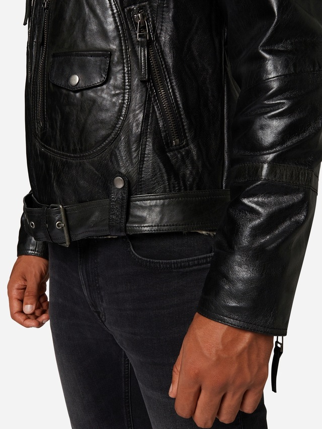 RICANO Bikerjacke »Lederjacke Harlem« Handgefertigt aus echtem Leder