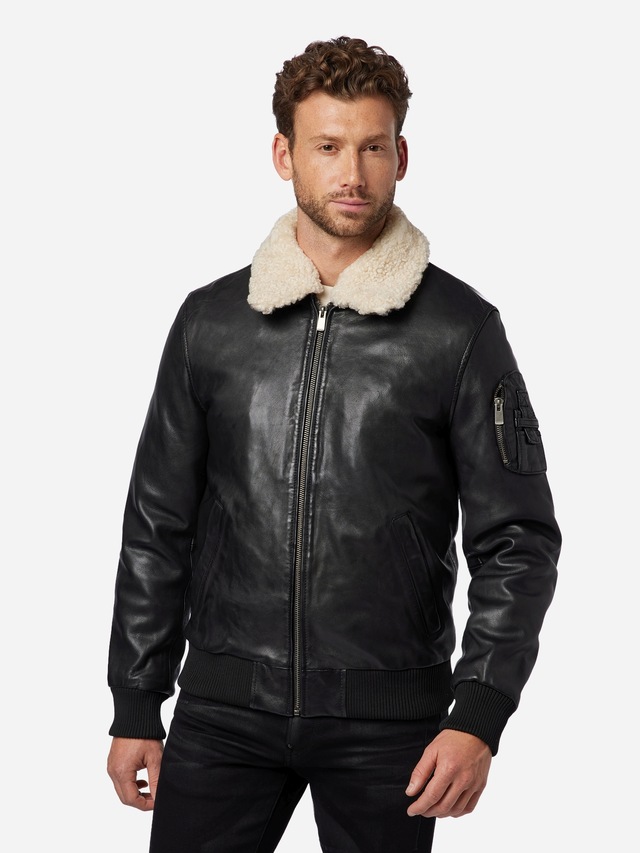 RICANO Bomberjacke »Lederjacke M-Bomber« Handgefertigt aus echtem Leder