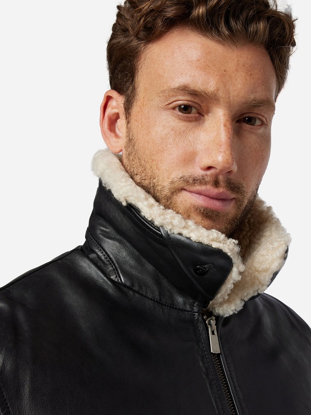 RICANO Bomberjacke »Lederjacke M-Bomber« Handgefertigt aus echtem Leder