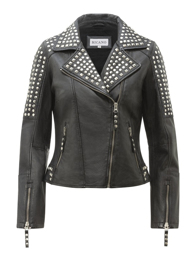 RICANO Bikerjacke »Lederjacke studd« Handgefertigt aus echtem Leder