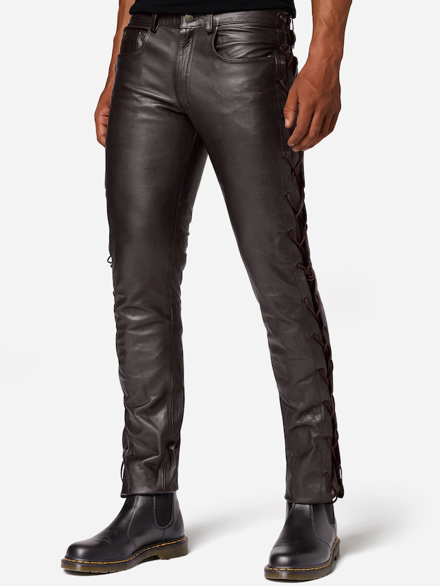 RICANO Lederhose »Lederhose Cow Waxy (geschnürt)« Handgefertigt aus echtem Leder